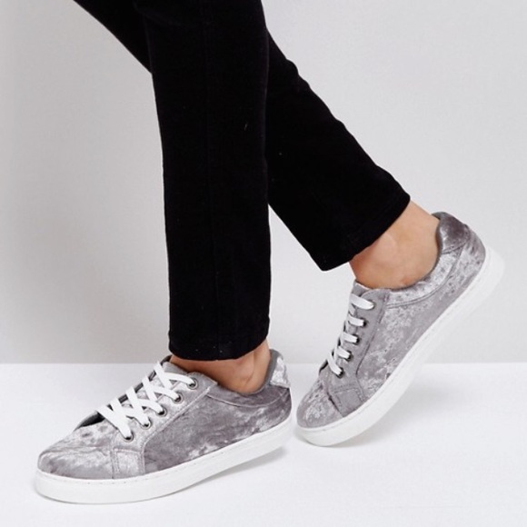 ASOS Shoes - Gray velvet sneakers